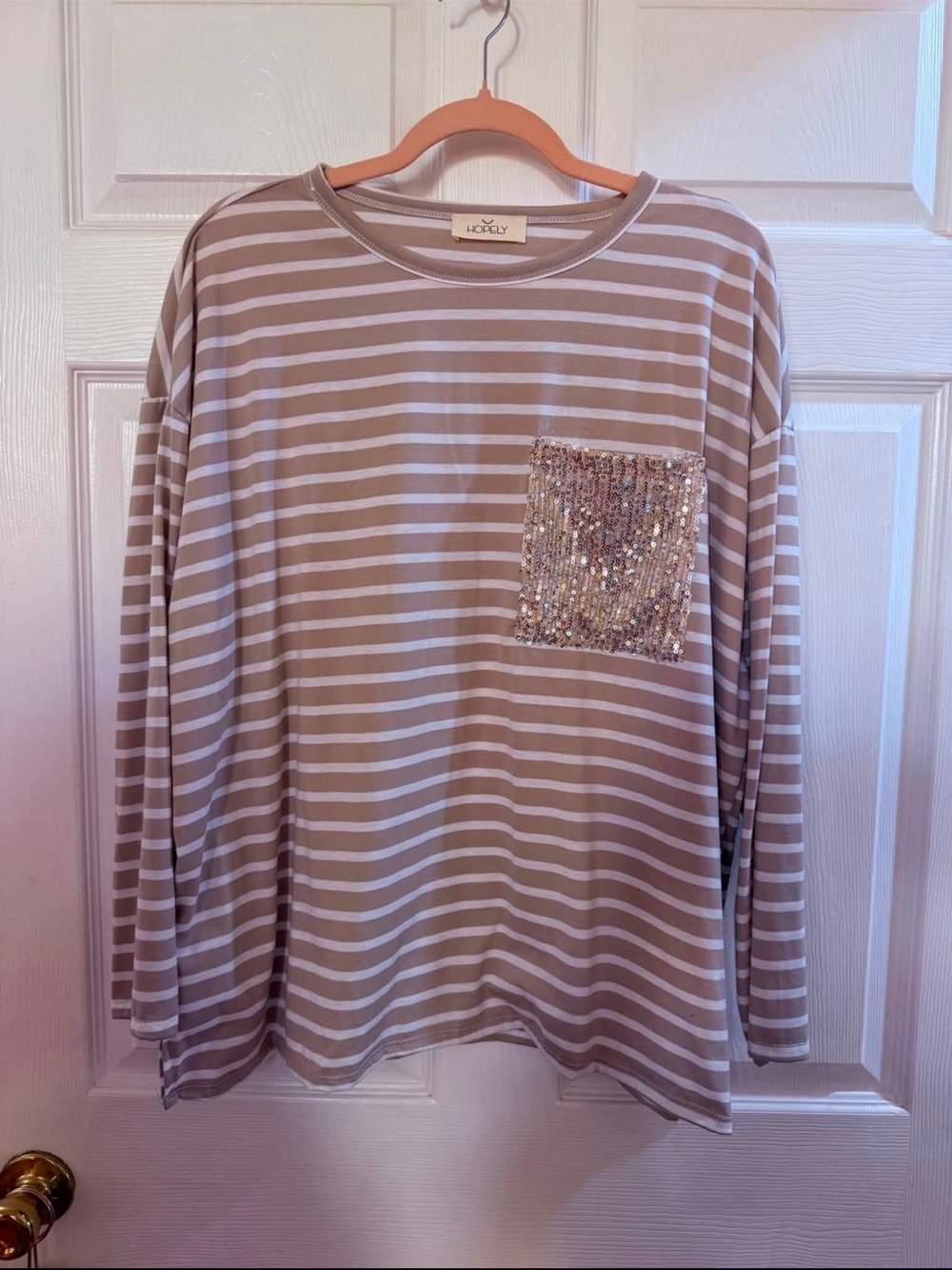Hopely striped and sequin shirt